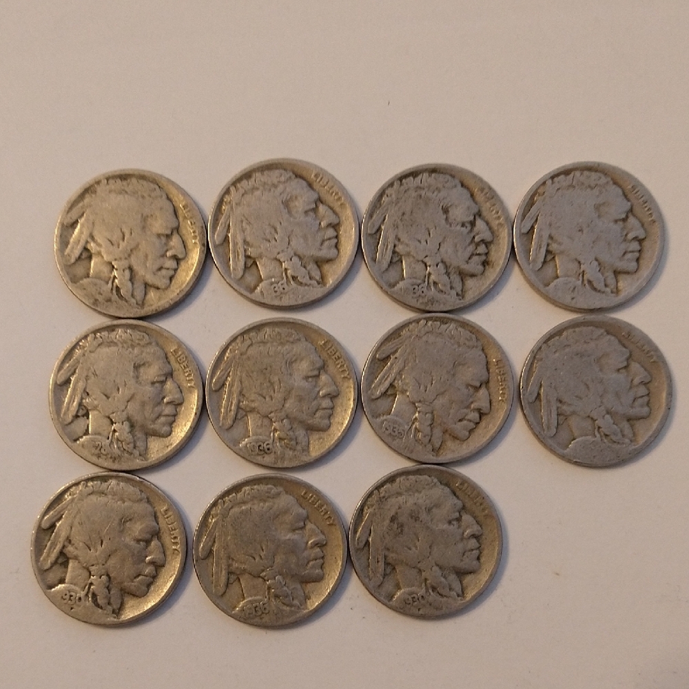 11- United States of America 5 Cent Buffalo - Indian Head Nickels 1900's